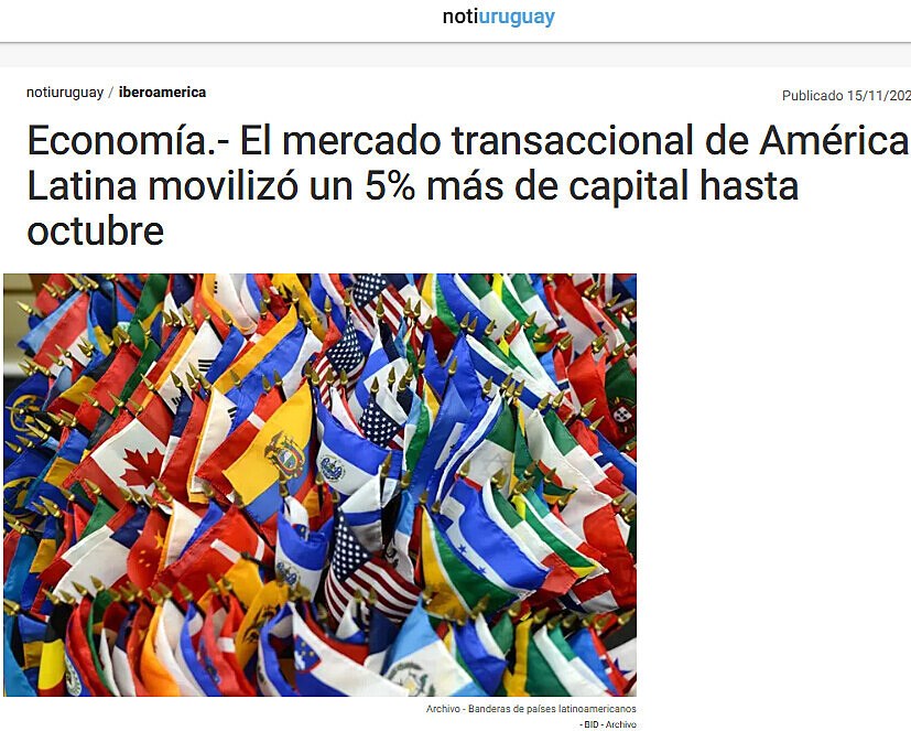Economa.- El mercado transaccional de Amrica Latina moviliz un 5% ms de capital hasta octubre
